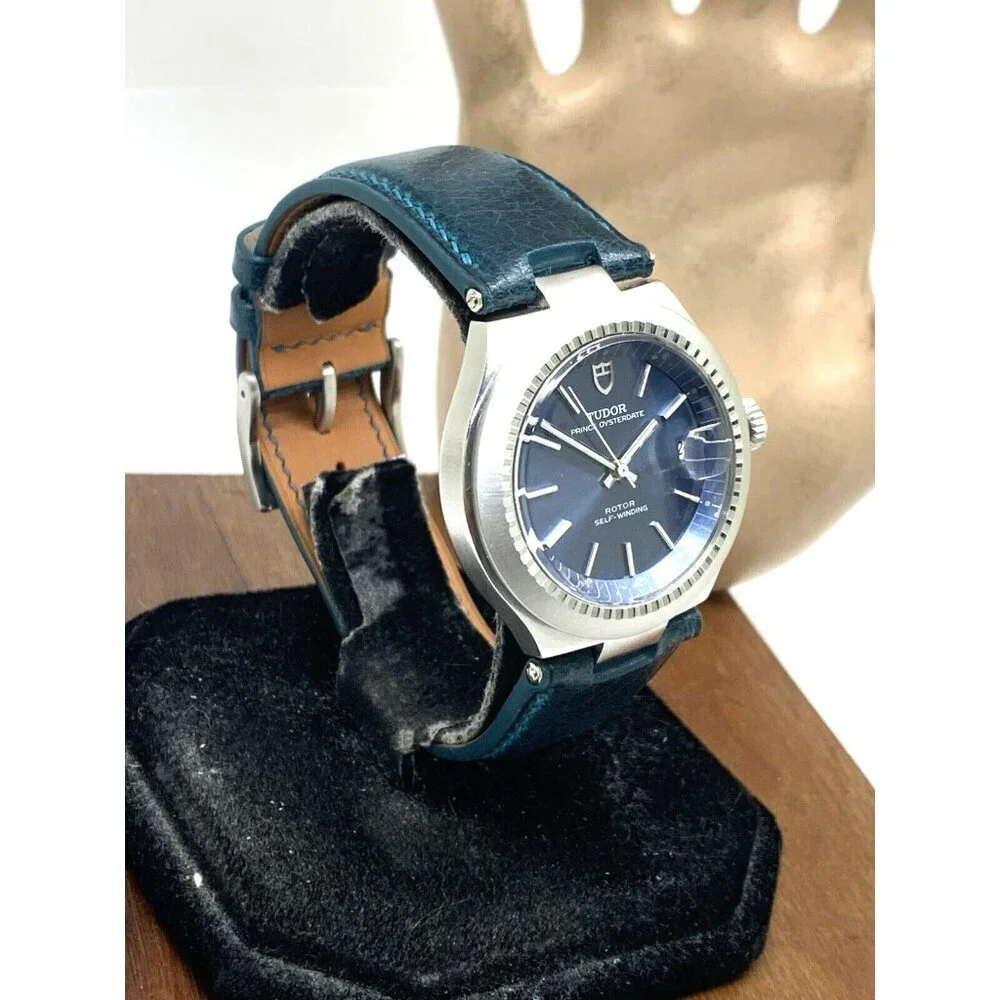 Tudor Mens Watch 9101/0 Vintage Prince Oysterdate Swiss Automatic Blue Dial 38mm